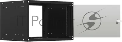 Шкаф коммутационный NTSS Lime (NTSS-WL6U5560GS-BL) настенный 6U 550x600 мм пер. дв. стекл несъемн. бок. пан. 30 кг черный 520 мм 12 кг 110 град. 500 мм IP20
