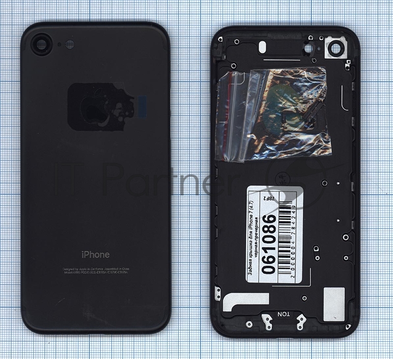 Задняя крышка для iPhone 7 (4.7) черный-пречерный Jet Black