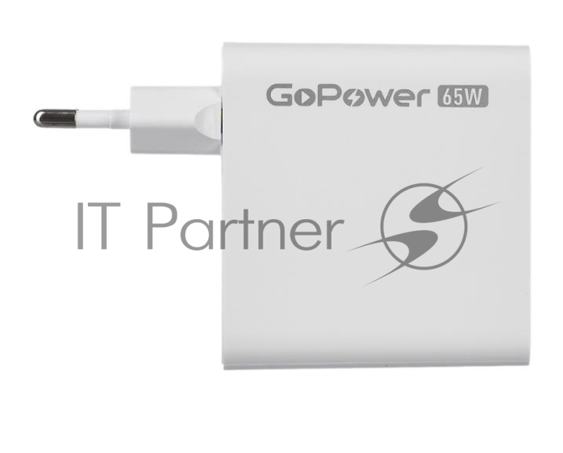 Сетевое зарядное устройство GOPOWER 1USB+2TYPE-C 65W QC3.0 GAN белый