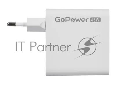 Сетевое зарядное устройство GOPOWER 1USB+2TYPE-C 65W QC3.0 GAN белый