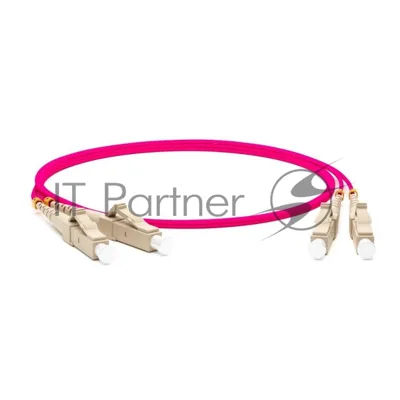 Кабель оптический Hyperline FC-D2-504-LC/PR-LC/PR-H-20M-LSZH-MG Патч-корд волоконно-оптический (шнур) MM 50/125, OM4, LC-LC, duplex, 10G/40G, LSZH, 20м
