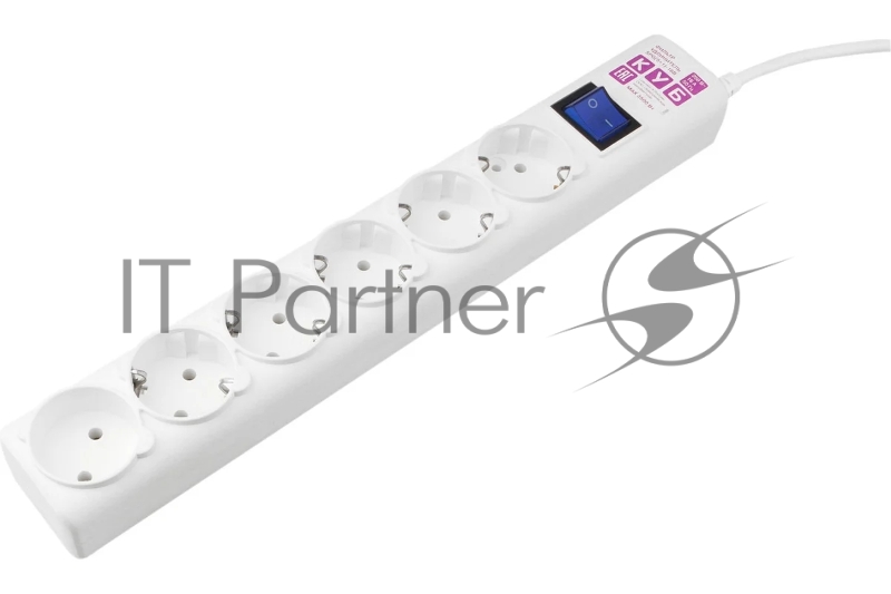 Сетевой фильтр PowerCube, PC 5 м 6 р, белый, 16А, SPG6-A2