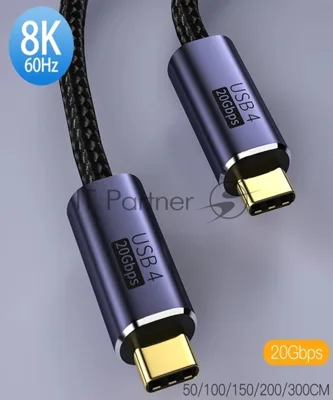 Кабель USB4 Type-C на Type-C Thunderbolt 3, PD 100W 2м