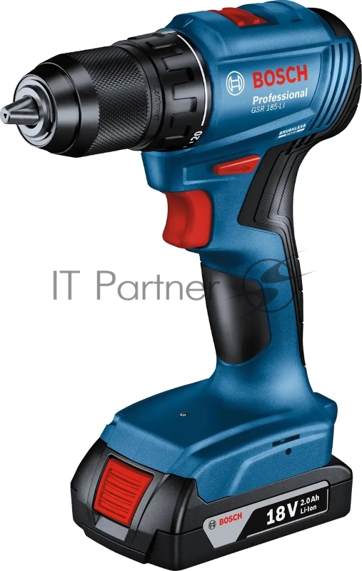 Дрель-шуруповерт Bosch GSB 185-LI, 18 В, 2 Ач, 21 Нм, бесщеточный, ударная