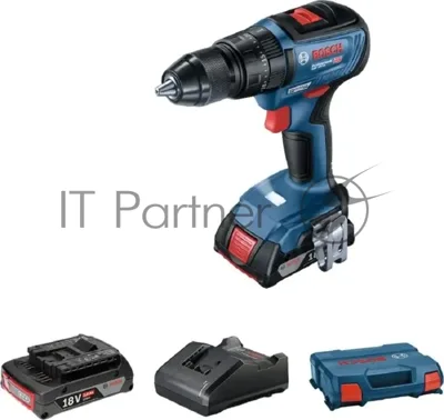 Дрель-шуруповерт Bosch GSB 18V-50 + L Аккумуляторная, 18В, 2 АКБ, Кейс, Ударная
