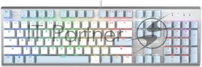Клавиатура проводная A4Tech Fstyler FS100 Neon, USB, синий/белый