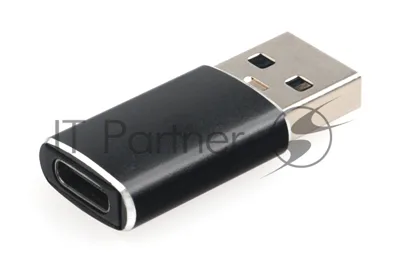 Переходник USB3.1 Cablexpert A-USB3.1-AMCF, AM/Type-C(F), 5 Гбит/с, QC3.0, метал.корпус, Pro, черный, пакет