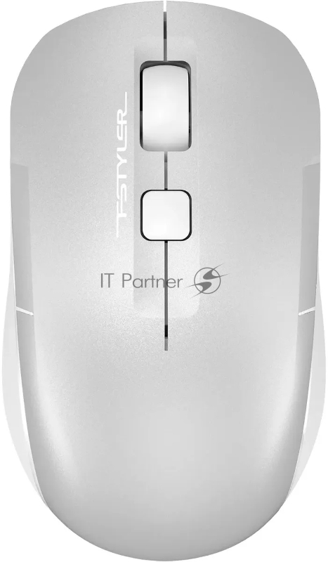 Мышь беспроводная A4Tech Fstyler FB26CS Air2 серебристый/белый, 2000 dpi, радиоканал, Bluetooth, USB, кнопки - 4