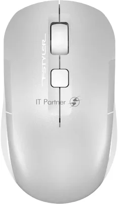 Мышь беспроводная A4Tech Fstyler FB26CS Air2 серебристый/белый, 2000 dpi, радиоканал, Bluetooth, USB, кнопки - 4