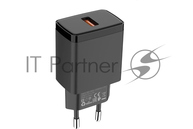 Сетевое зарядное устройство Cablexpert MP3A-PC-55, 10.5Вт, 2.1А, 1хUSB, черный, пакет