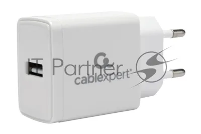 Сетевое зарядное устройство Cablexpert MP3A-PC-38 100/220V - 5V USB 1 порт, 2A, белый