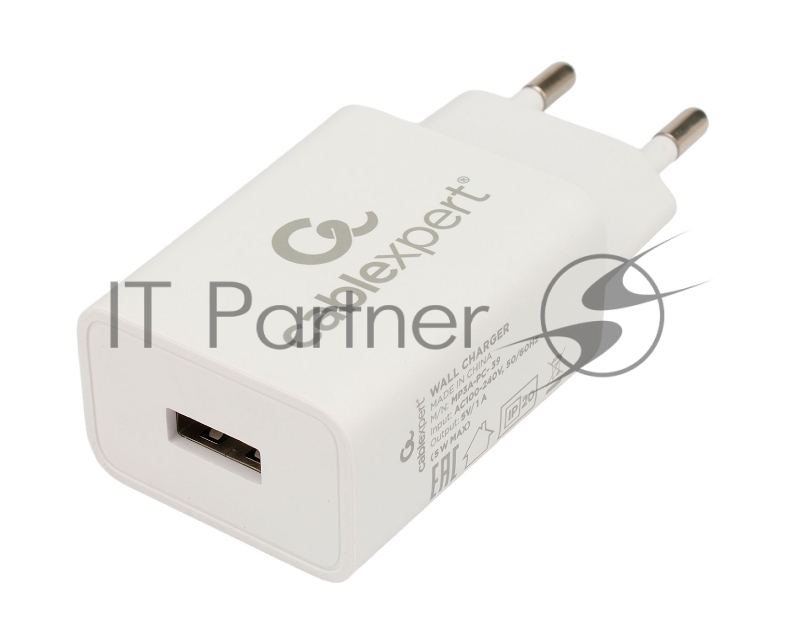 Сетевое зарядное устройство Cablexpert MP3A-PC-39 100/220V - 5V USB 1 порт, 1A, белый