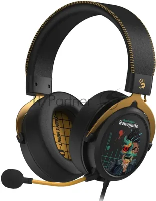 Гарнитура Bloody M595 Renegade чёрный, проводная, съёмный микрофон, подсветка