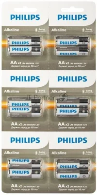 Элемент питания алкалиновый AA/LR6 1.5В Entry отрывной набор (блист. 12шт) Philips Б0064636