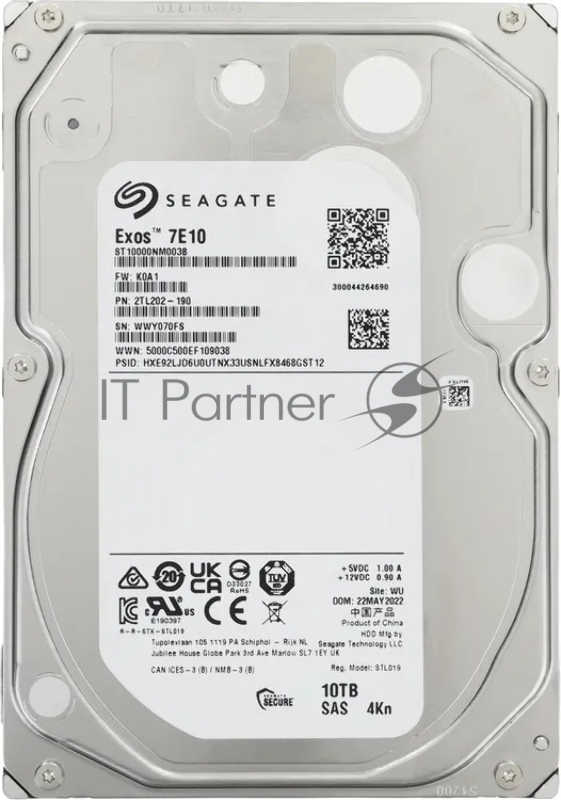 Жесткий диск HDD Seagate Exos 7E10 10Tb 7200rpm SAS 256Mb 3.5"