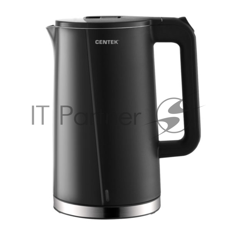 Чайник электрический Centek CT-0005 черный, 1.7 л, 2200 Вт, бесшовная колба, двойные стенки, эффект термоса
