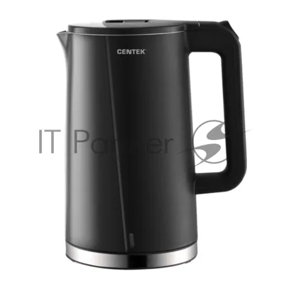 Чайник электрический Centek CT-0005 черный, 1.7 л, 2200 Вт, бесшовная колба, двойные стенки, эффект термоса
