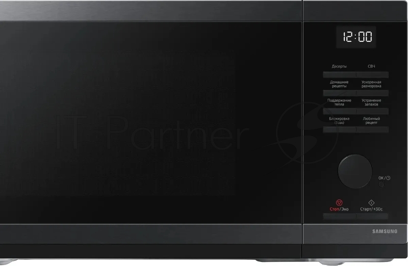 Микроволновая печь Samsung MS23DG4504AGBW черная сталь, 23 л, 800 Вт, переключатели - электронное управление