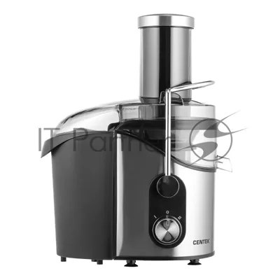 Соковыжималка Centek CT-1212 стальной/чёрный, центробежная, 1200 Вт, 1100 мл, механическое