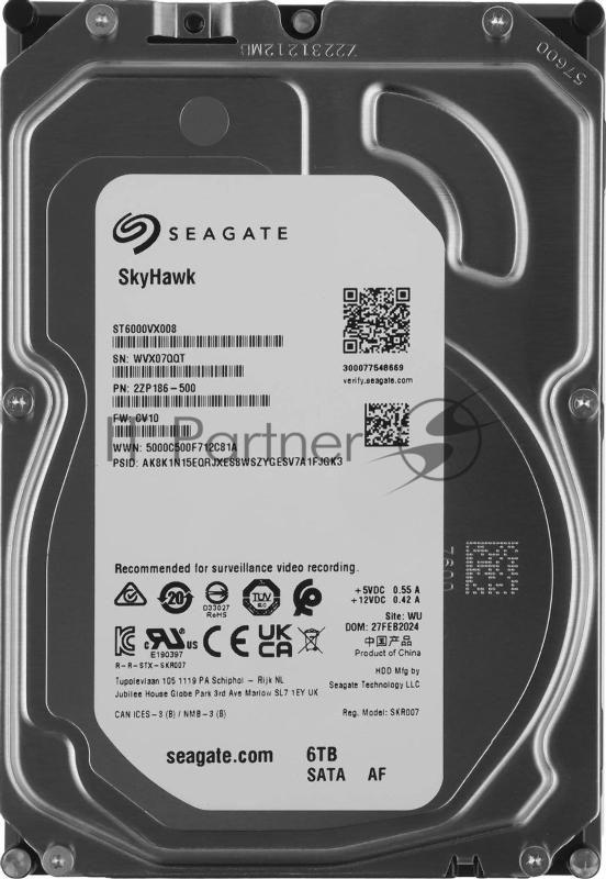 Жесткий диск HDD Seagate SkyHawk 6Tb 5400rpm SATA 256Mb 3.5"