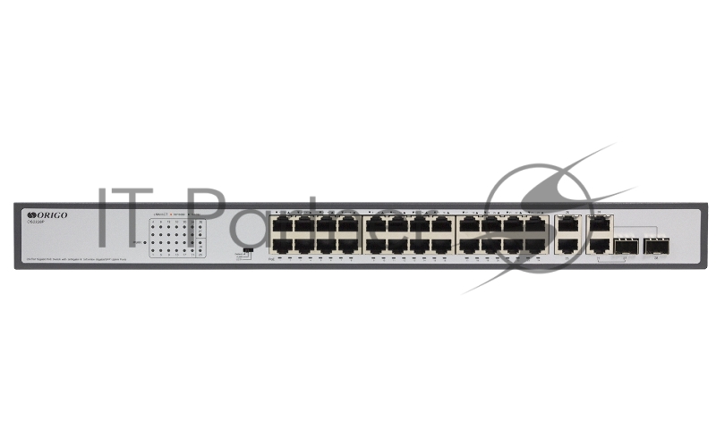 Коммутатор ORIGO OS2228P/370W/A1A, 24×1 Гбит/с PoE + 2×1 Гбит/с + 2×1 Гбит/с Combo (SFP/RJ-45), неуправляемый
