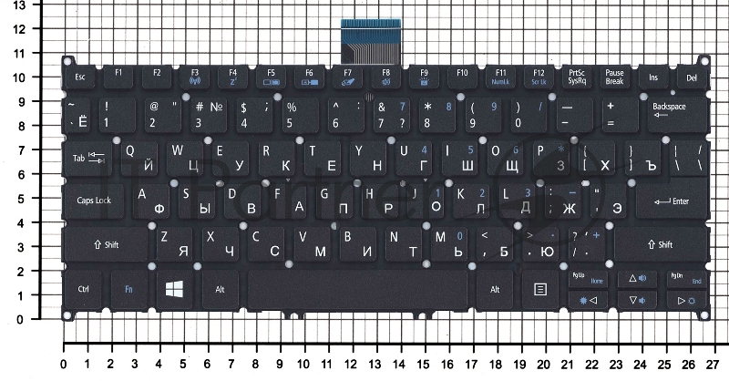 Клавиатура для ноутбука Acer Aspire V5-122P черная с подсветкой