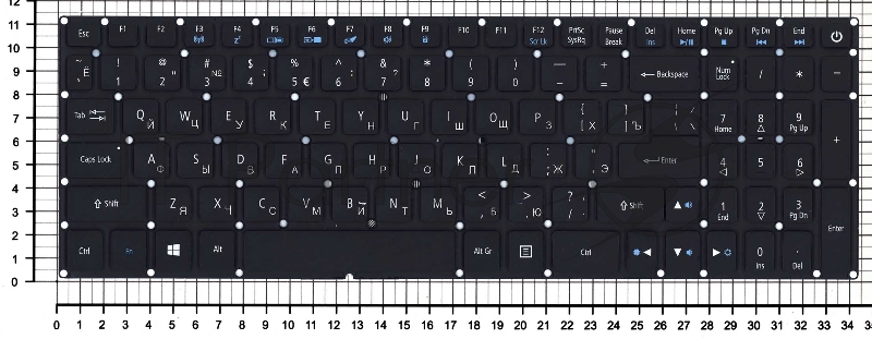 Клавиатура для ноутбука Acer Aspire VN7-593G черная с подсветкой