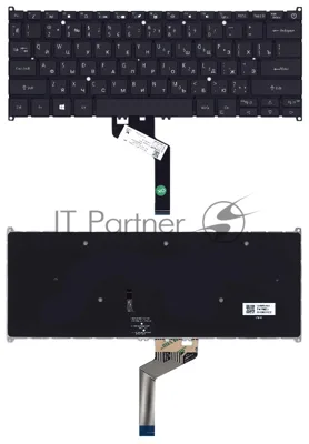 Клавиатура для ноутбука Acer Swift 5 SF514-52T черная с подсветкой