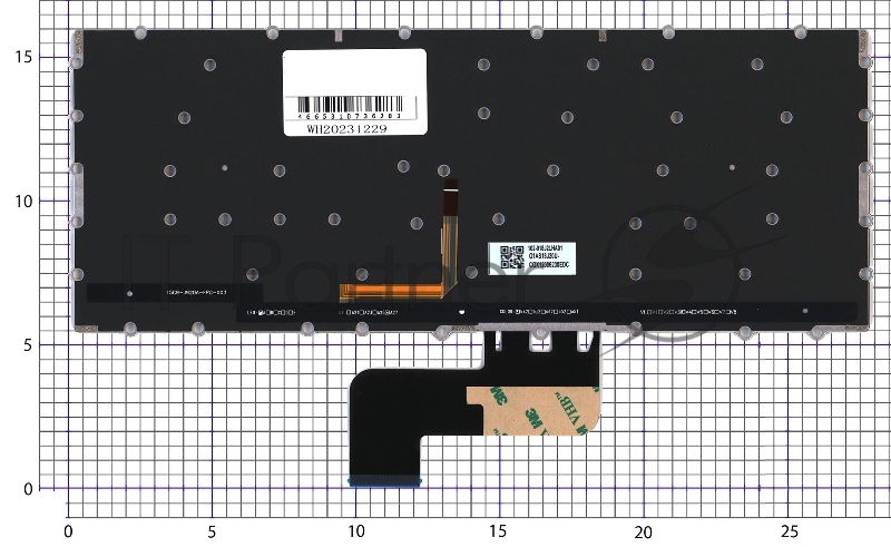 Клавиатура для ноутбука Asus Chromebook C433T серебристая с подсветкой