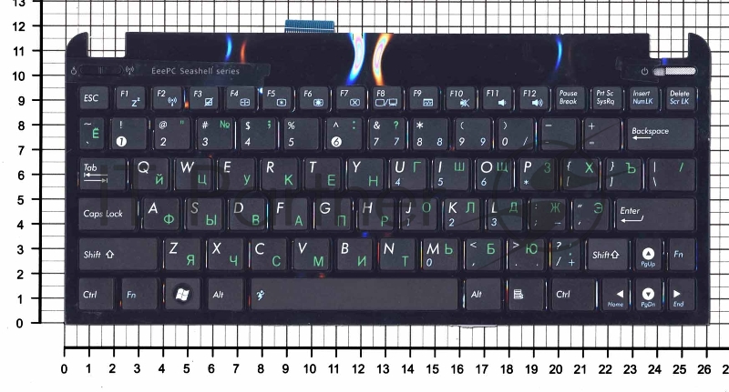 Клавиатура для ноутбука Asus Eee PC 1015 черная с рамкой