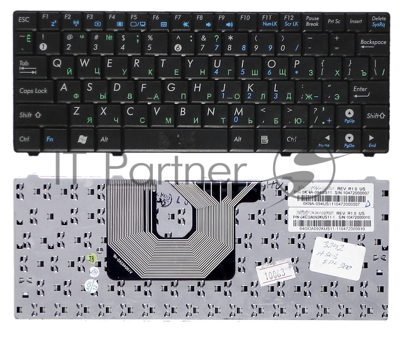 Клавиатура для ноутбука Asus Eee PC 900HA T91 T91MT 900SD Черная