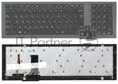 Клавиатура для ноутбука Asus G75V G75VW черная с рамкой и подсветкой