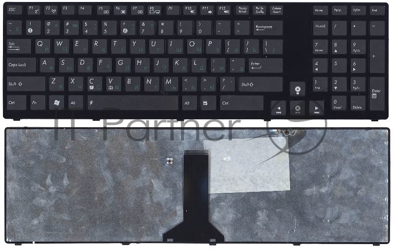 Клавиатура для ноутбука Asus K93 черная с рамкой