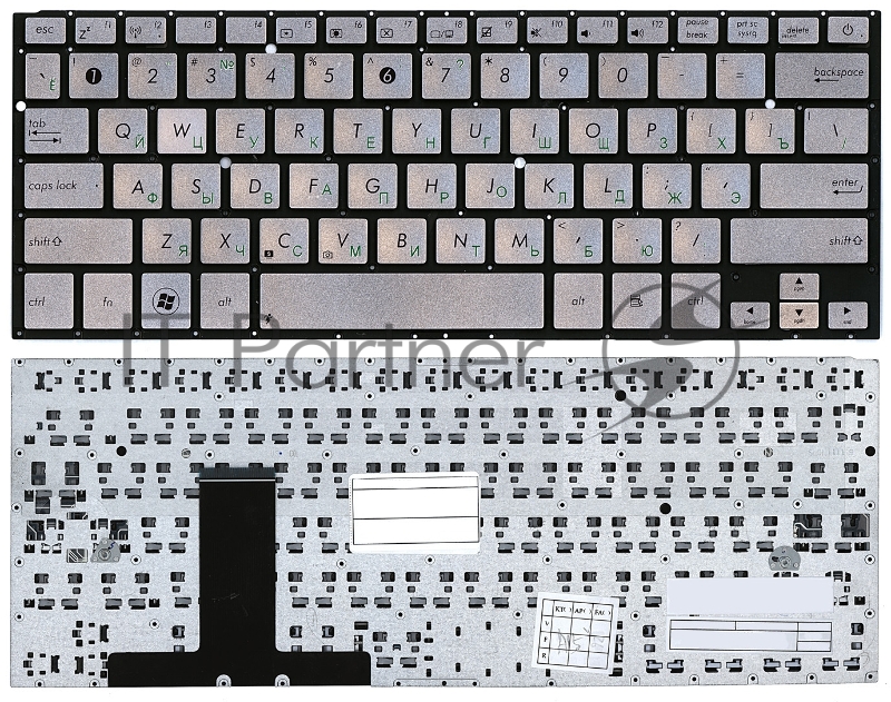 Клавиатура для ноутбука Asus UX31E серебристая