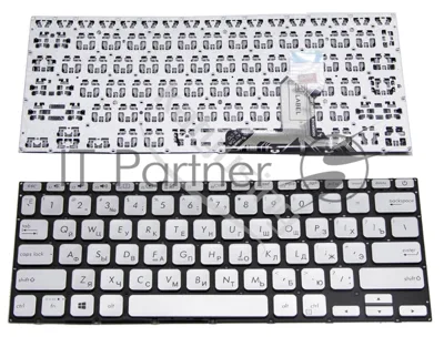 Клавиатура для ноутбука Asus X420 серебристая