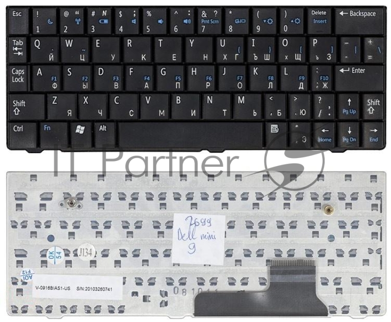 Клавиатура для ноутбука Dell Inspiron mini 9 черная