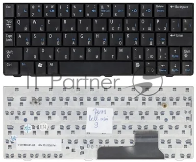Клавиатура для ноутбука Dell Inspiron mini 9 черная