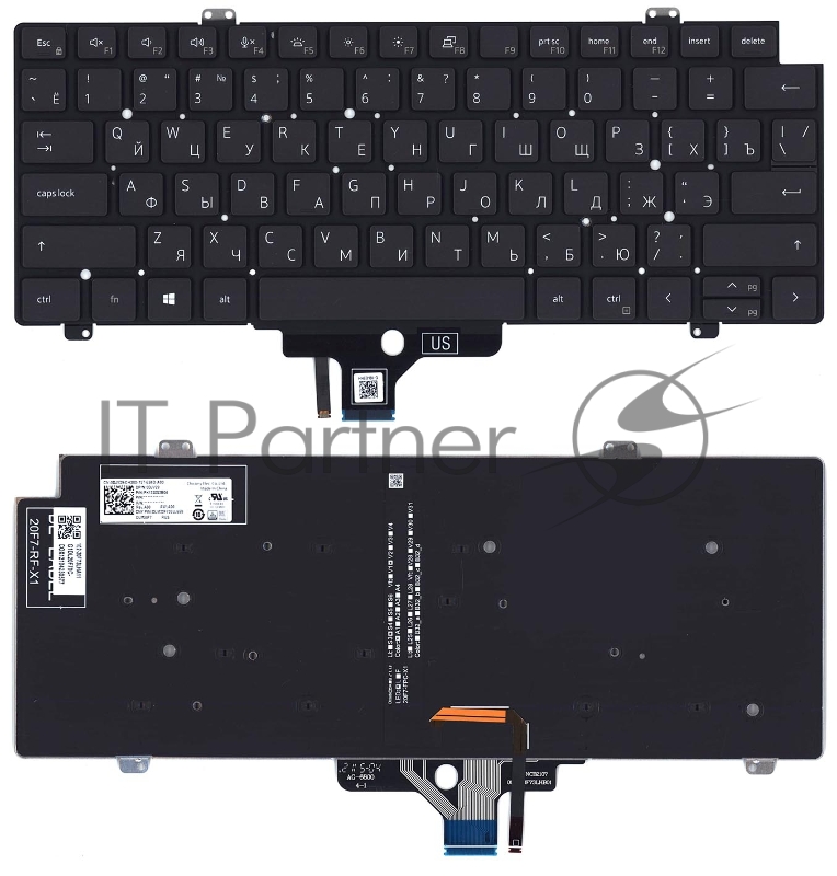 Клавиатура для ноутбука Dell Latitude 7520 9510 9520 черная с подсветкой