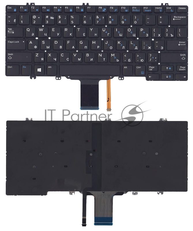 Клавиатура для ноутбука Dell Latitude E5280 черная с подсветкой