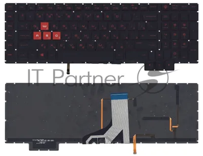 Клавиатура для ноутбука HP Omen 17-AN000 черная с красной подсветкой
