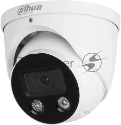 Уличная купольная IP-видеокамера TiOC DAHUA DH-IPC-HDW3849HP-AS-PV-0280B-S5 с ИИ и активным сдерживанием 8Мп; 1/2.7” CMOS; объектив 2.8мм, видеоаналитика, ИК 30м, LED 30м, IP67, корпус: металл