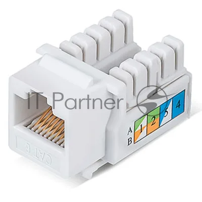 Модуль Keystone Rexant Jack RJ-45(8P8C), UTP неэкранированный, CAT 6, тип 90 градусов, белый PRO