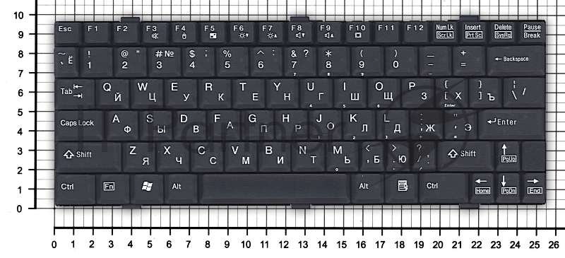 Клавиатура для ноутбука Fujitsu LifeBook P7010 черная