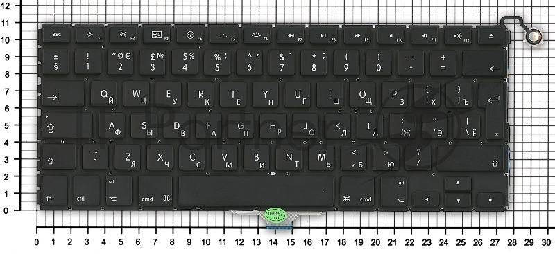 Клавиатура для ноутбука MacBook Air A1304 A1237 13.3 черная большой ENTER