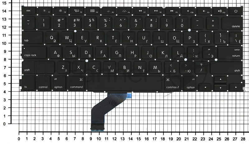 Клавиатура для ноутбука MacBook Pro A1425 плоский enter