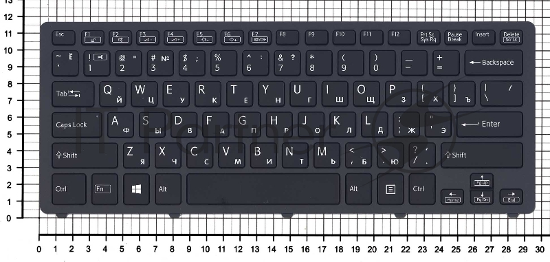 Клавиатура для ноутбука Sony SVF14N Flip черная с подсветкой