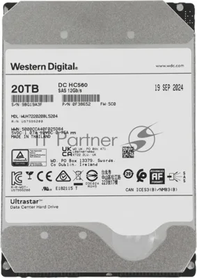 Жесткий диск Western Digital HDD SAS Server 20Tb Ultrastar DC HC560 7200 12Gb/s 512MB 1 year warranty
