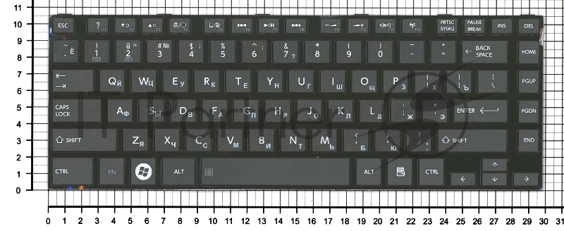 Клавиатура для ноутбука Toshiba L800 L830 черная с черной рамкой