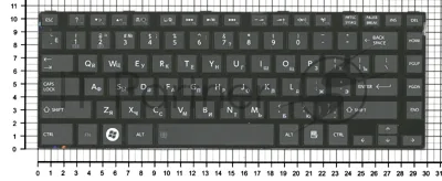 Клавиатура для ноутбука Toshiba L800 L830 черная с черной рамкой