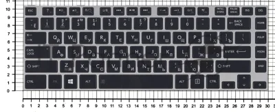 Клавиатура для ноутбука Toshiba M40T черная с серой рамкой и подсветкой